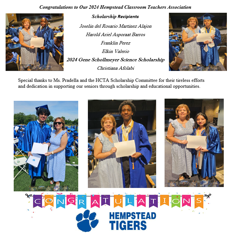 Congratulations to the Scholarship Winners! | HCTA - Hempstead ...